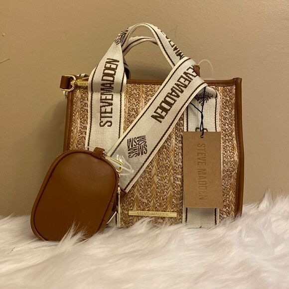 NWT Steve Madden (Bwebber)Satchel/Crossbody/Canvas Viral Tiktok Bag - Tweed - Picture 3 of 14